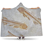 Lycoptera Fish Fossil Print Hooded Blanket