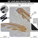 Lycoptera Fish Fossil Print Loveseat Protector