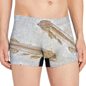 Lycoptera Fish Fossil Print Men's Boxer Briefs