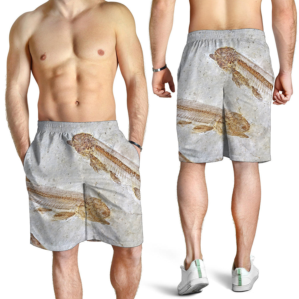 Lycoptera Fish Fossil Print Men's Shorts