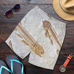 Lycoptera Fish Fossil Print Men's Shorts