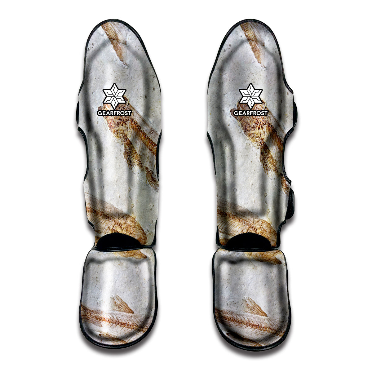 Lycoptera Fish Fossil Print Muay Thai Shin Guard