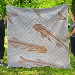 Lycoptera Fish Fossil Print Quilt