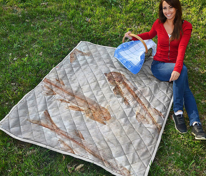 Lycoptera Fish Fossil Print Quilt