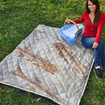 Lycoptera Fish Fossil Print Quilt