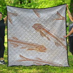 Lycoptera Fish Fossil Print Quilt