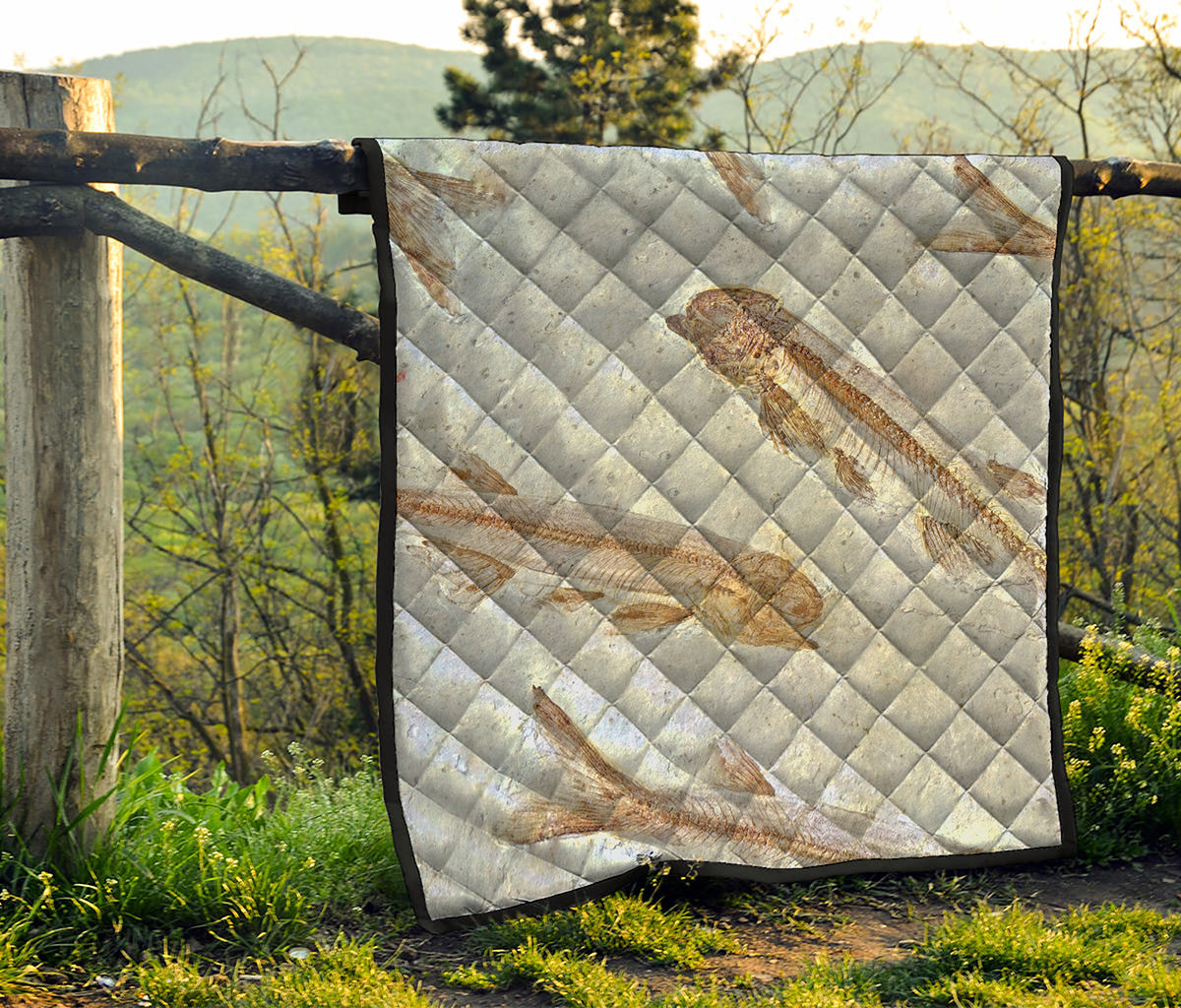 Lycoptera Fish Fossil Print Quilt