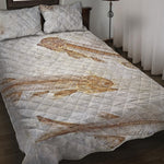 Lycoptera Fish Fossil Print Quilt Bed Set