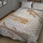 Lycoptera Fish Fossil Print Quilt Bed Set