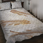 Lycoptera Fish Fossil Print Quilt Bed Set