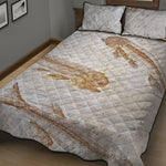 Lycoptera Fish Fossil Print Quilt Bed Set