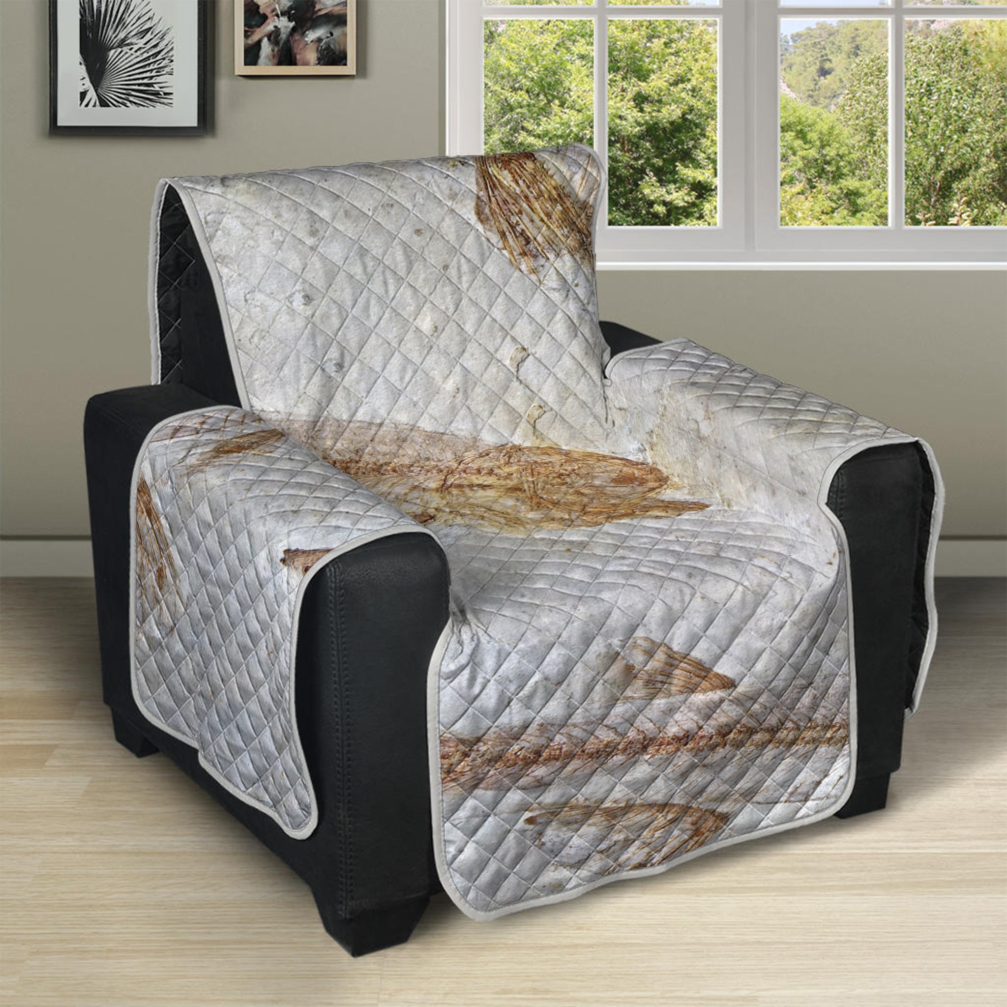 Lycoptera Fish Fossil Print Recliner Protector