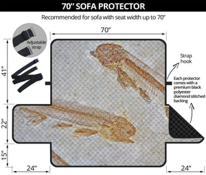 Lycoptera Fish Fossil Print Sofa Protector