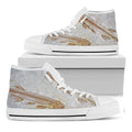 Lycoptera Fish Fossil Print White High Top Sneakers