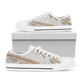 Lycoptera Fish Fossil Print White Low Top Sneakers