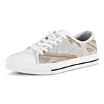 Lycoptera Fish Fossil Print White Low Top Shoes