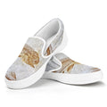 Lycoptera Fish Fossil Print White Slip On Sneakers