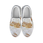 Lycoptera Fish Fossil Print White Slip On Shoes