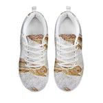 Lycoptera Fish Fossil Print White Sneakers