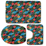 Macaw Parrot Pattern Print 3 Piece Bath Mat Set