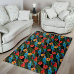 Macaw Parrot Pattern Print Area Rug