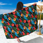 Macaw Parrot Pattern Print Beach Sarong Wrap