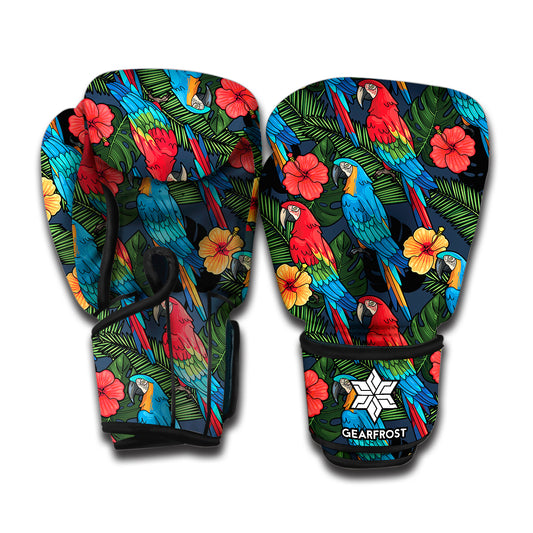 Macaw Parrot Pattern Print Boxing Gloves