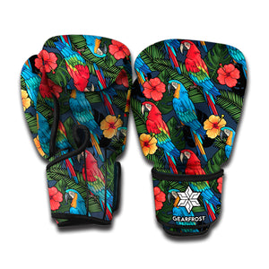 Macaw Parrot Pattern Print Boxing Gloves