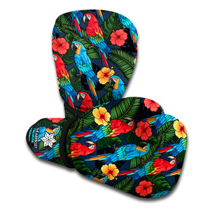 Macaw Parrot Pattern Print Boxing Gloves