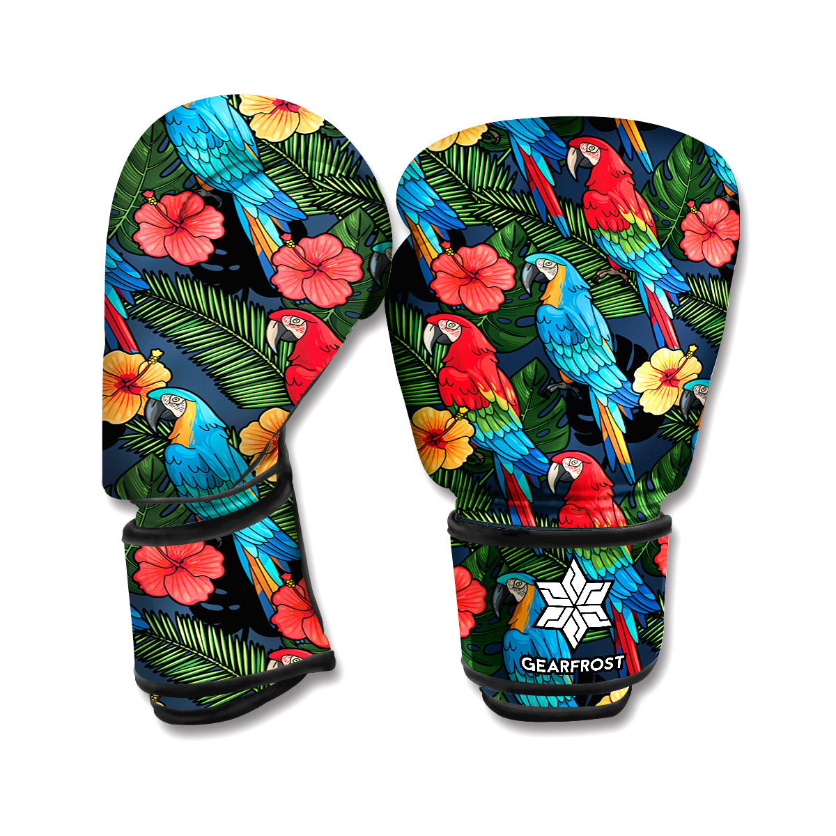 Macaw Parrot Pattern Print Boxing Gloves