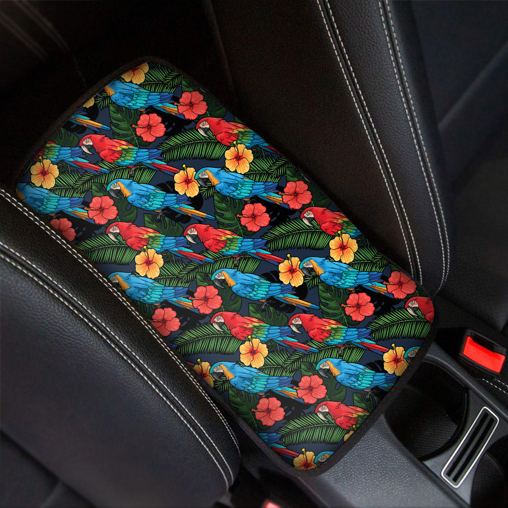 Macaw Parrot Pattern Print Car Center Console Cover