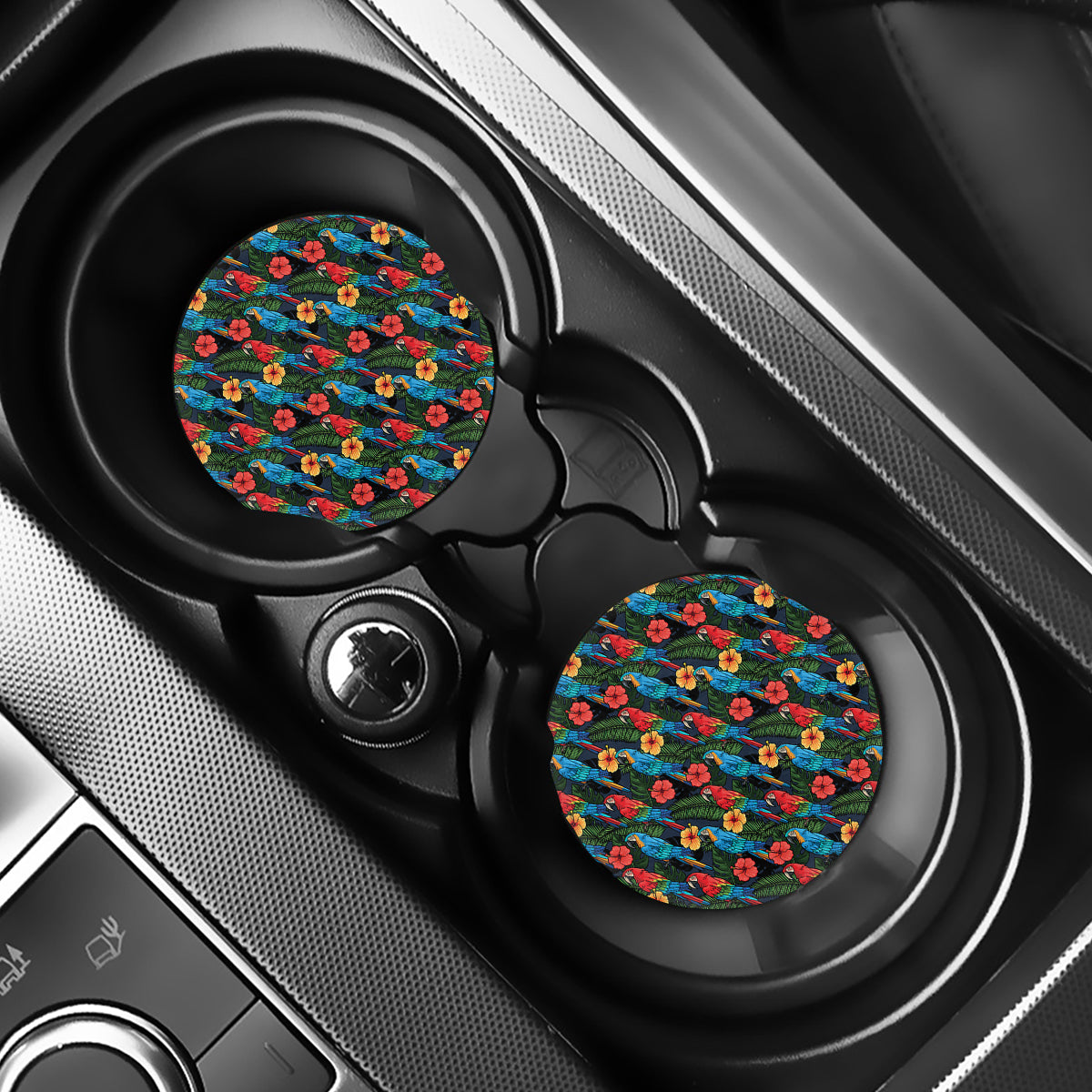 Macaw Parrot Pattern Print Car Coasters