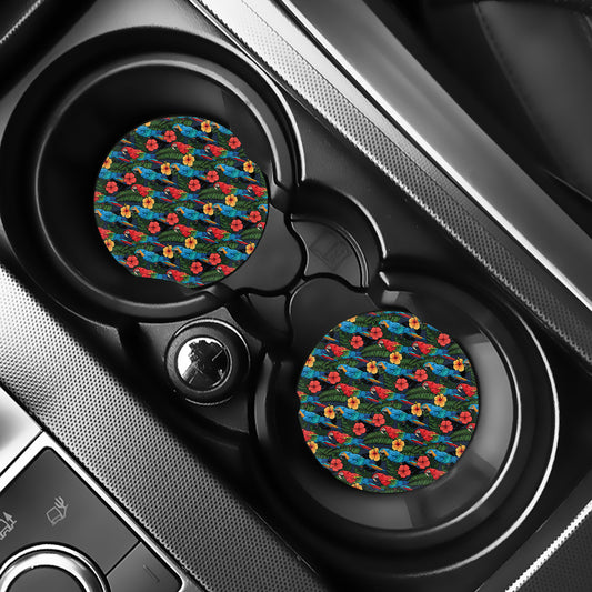 Macaw Parrot Pattern Print Car Coasters