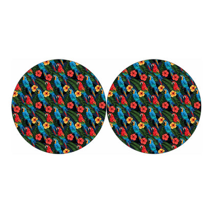 Macaw Parrot Pattern Print Car Coasters