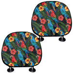 Macaw Parrot Pattern Print Car Headrest Covers