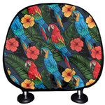 Macaw Parrot Pattern Print Car Headrest Covers