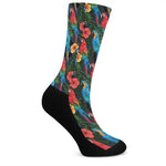 Macaw Parrot Pattern Print Crew Socks