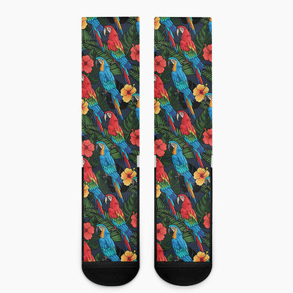 Macaw Parrot Pattern Print Crew Socks