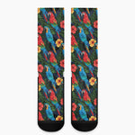 Macaw Parrot Pattern Print Crew Socks