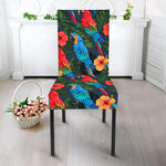 Macaw Parrot Pattern Print Dining Chair Slipcover