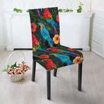 Macaw Parrot Pattern Print Dining Chair Slipcover