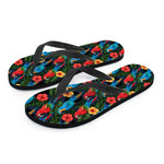 Macaw Parrot Pattern Print Flip Flops