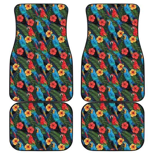 Macaw Parrot Pattern Print Front and Back Car Floor Mats