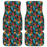 Macaw Parrot Pattern Print Front and Back Car Floor Mats