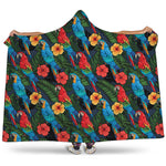 Macaw Parrot Pattern Print Hooded Blanket