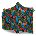 Macaw Parrot Pattern Print Hooded Blanket