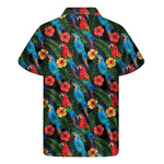 Macaw Parrot Pattern Print Men's Short Sleeve Shirt