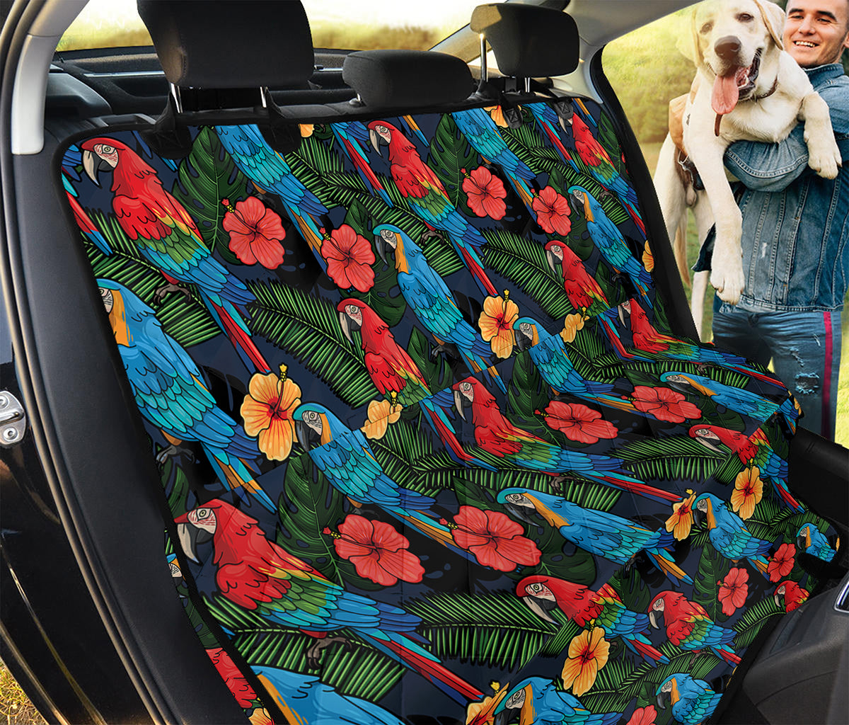 Macaw Parrot Pattern Print Pet Car Back Seat Cover