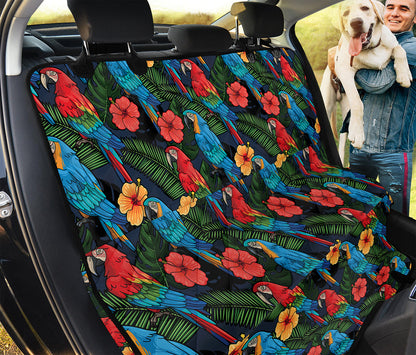 Macaw Parrot Pattern Print Pet Car Back Seat Cover