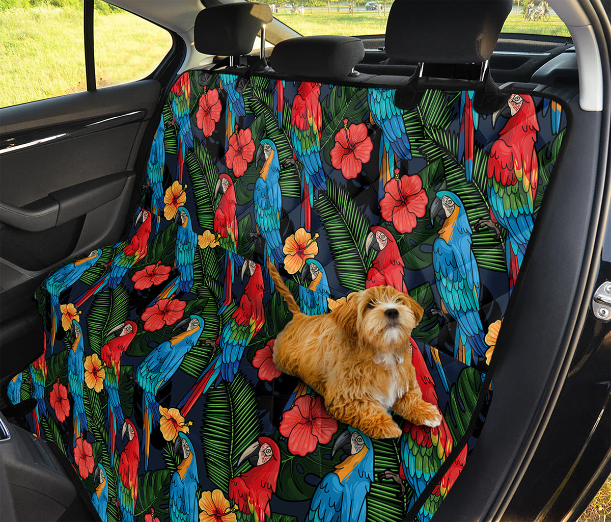 Macaw Parrot Pattern Print Pet Car Back Seat Cover